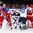 MINSK, BELARUS - MAY 11: Russia's Artyom Anisimov #42 goes to the front of Finland's Mikko Koskinen #31 goal Juuso Hietanen #38 battles with Sergei Shirokov #52 during preliminary round action at the 2014 IIHF Ice Hockey World Championship. (Photo by Andre Ringuette/HHOF-IIHF Images)

